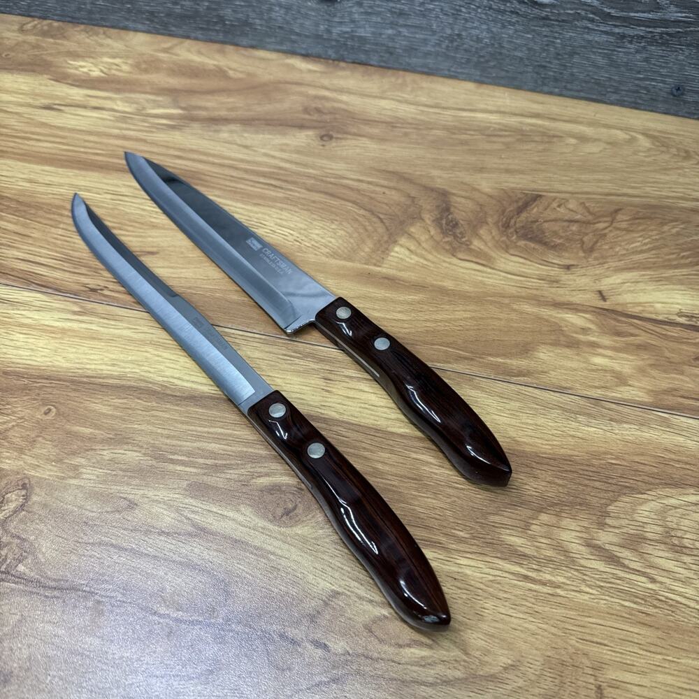VTG Sears Craftsman Stainless Steel Kitchenware Cutlery Knife 8” Blade ~set Of 2